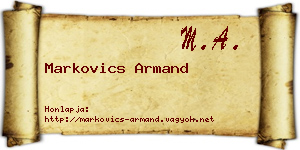 Markovics Armand névjegykártya